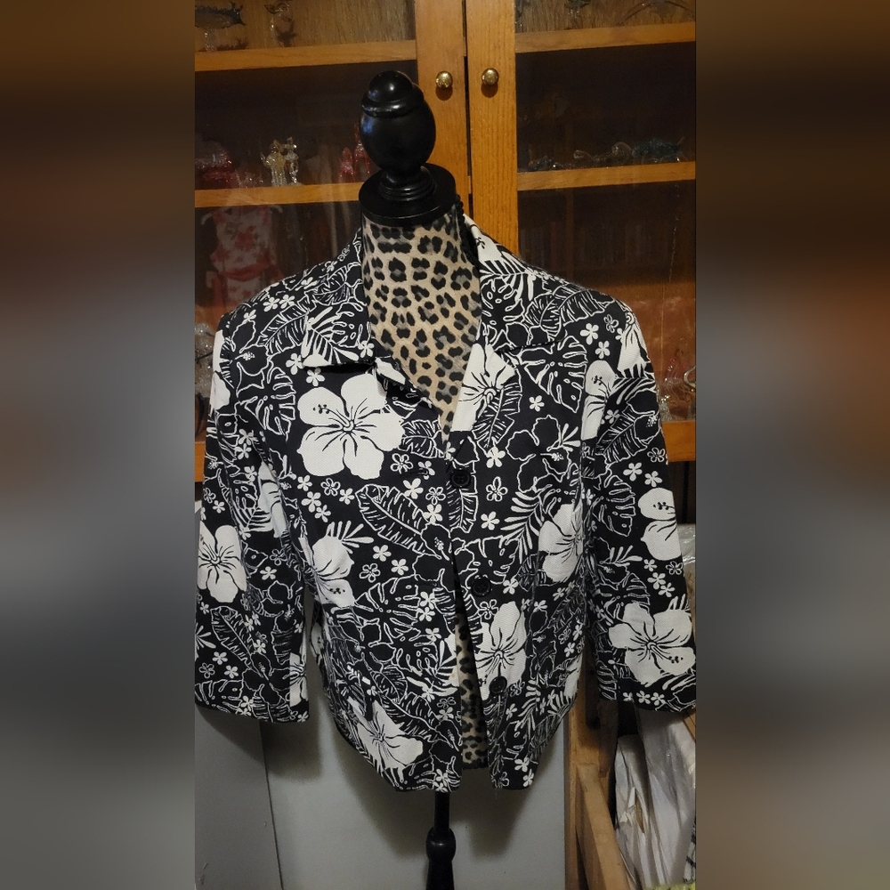 Black and White Floral Jacket